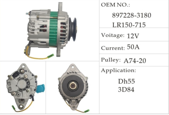 Máy phát điện Doosan 12V 50A A74-20 DH55 4JB1 897228-3180 LR15-715